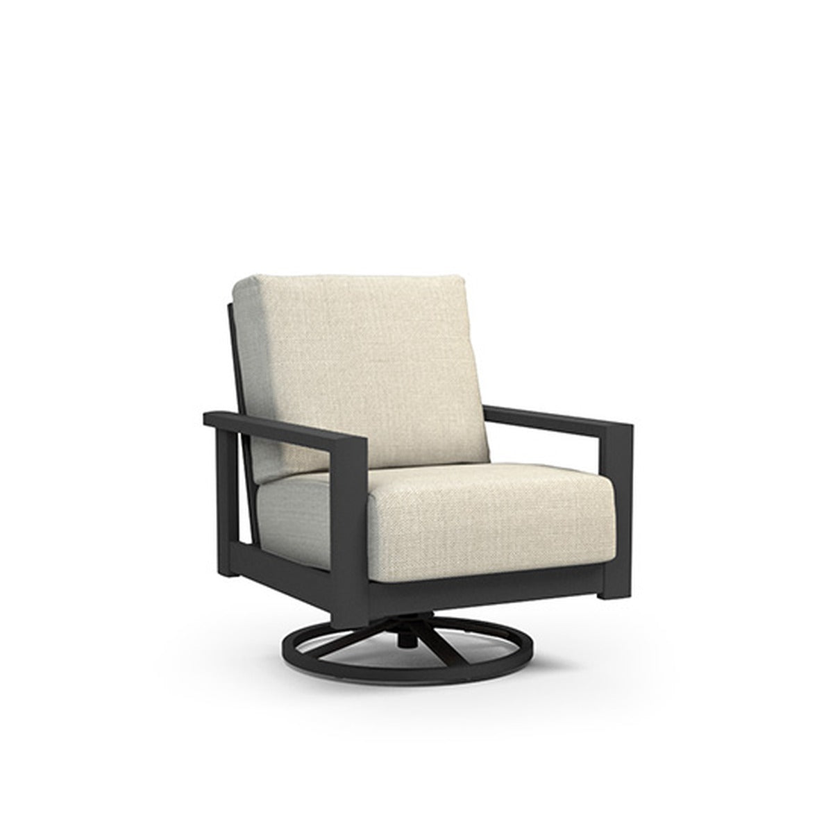 Homecrest Elements Cushion Swivel Rocker Chat Chair — white hero