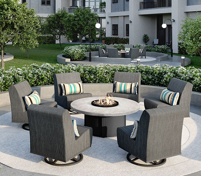 Homecrest Concrete Fire Table — Lifestyle Setting 5