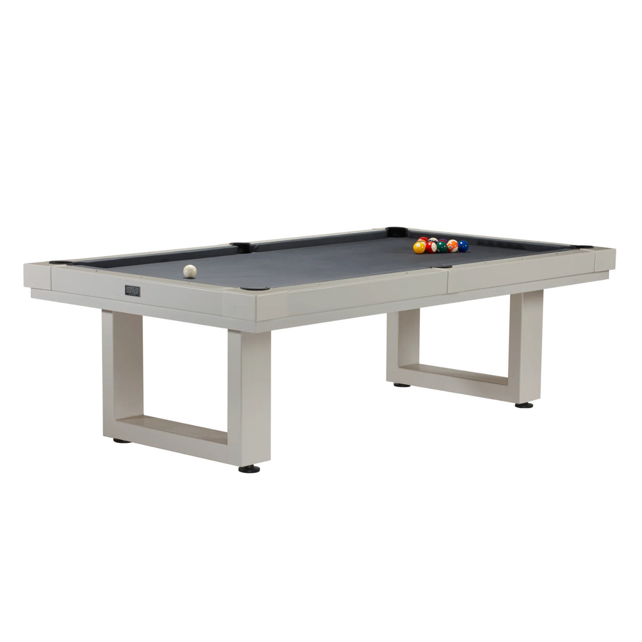 American Heritage Lanai 8' Outdoor Pool Table Set — Oyster Grey