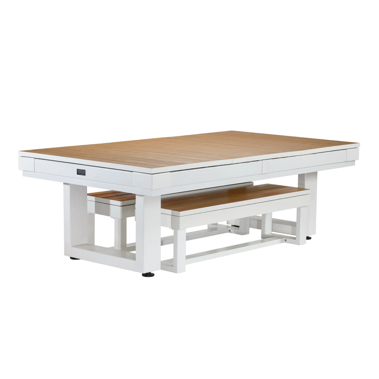 American Heritage Lanai 8' Outdoor Pool Table Set — Pearl White