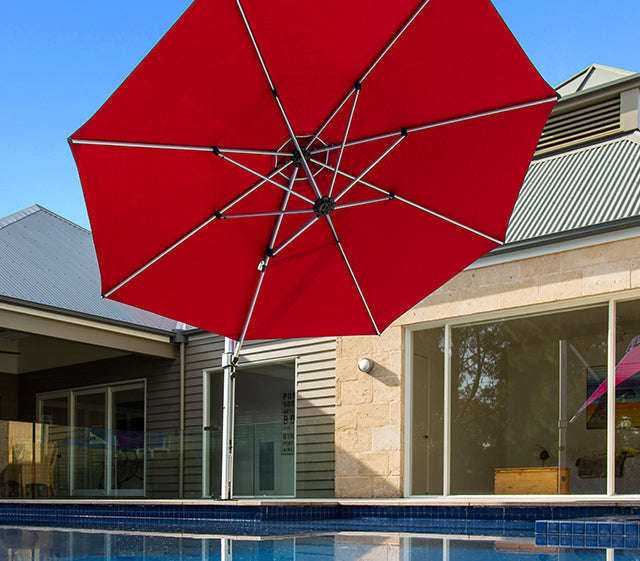 Homecrest Sol Cantilever Umbrella — lifestyle