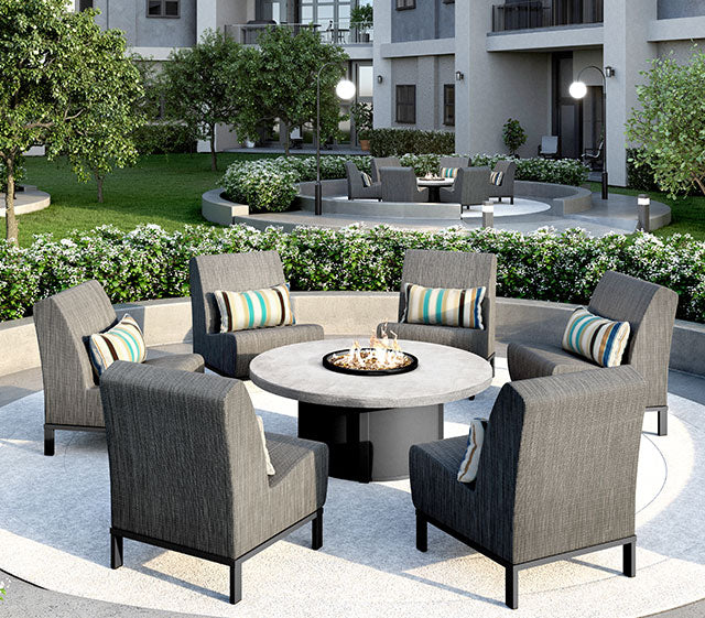 Homecrest Concrete Fire Table — Lifestyle Setting 6