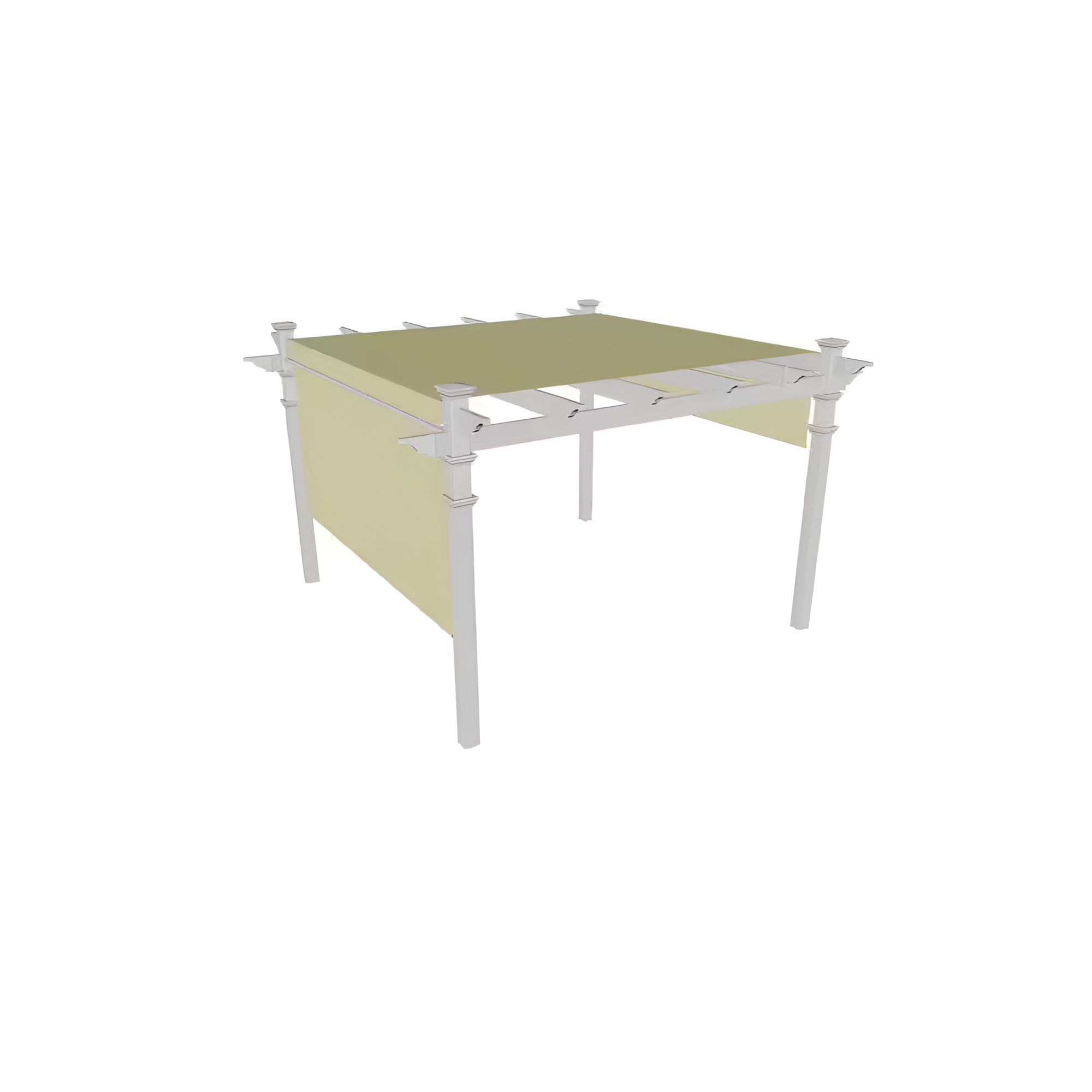 New England Arbors Monterey 12' x 12' Vinyl Pergola with Retractable Canopy - White