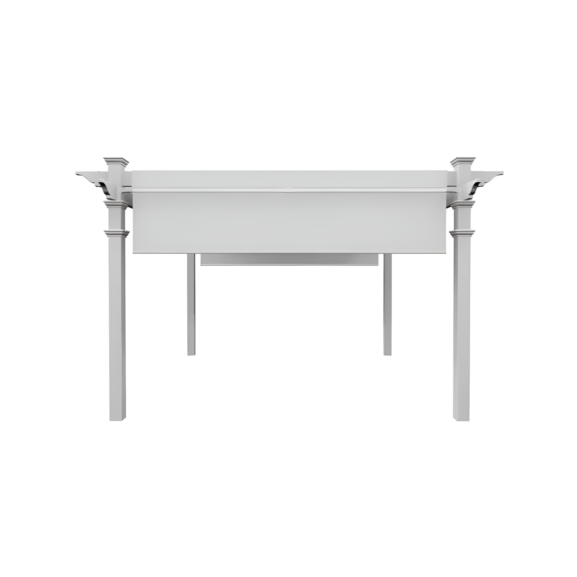 New England Arbors Monterey 12' x 12' Vinyl Pergola with Retractable Canopy - White