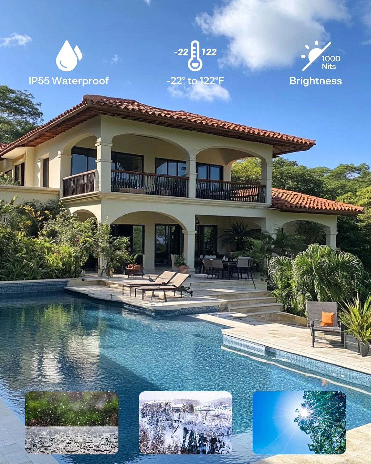 Sylvox 75" 4K UHD 120Hz Smart Outdoor Gaming TV - IP55 Waterproof
