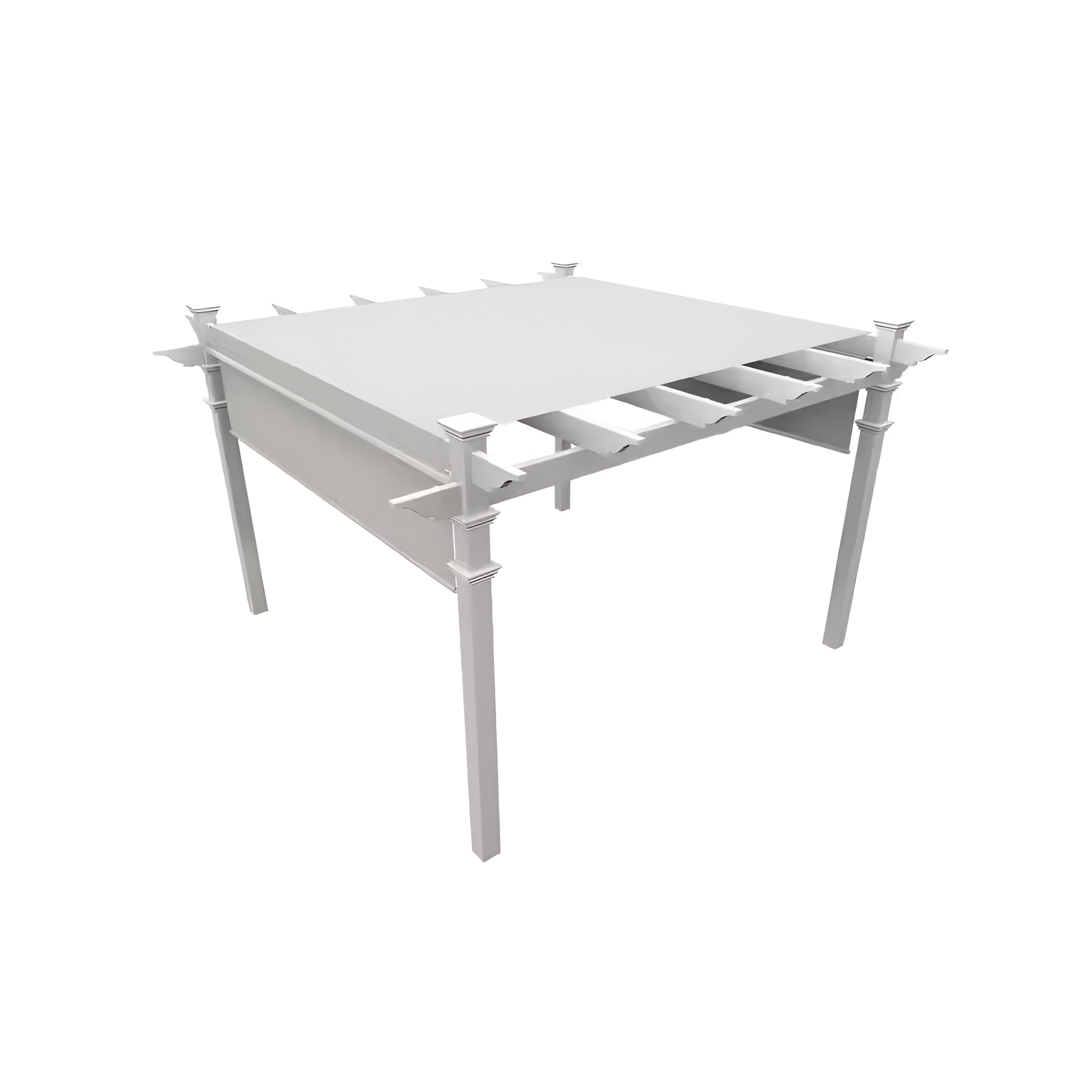 New England Arbors Monterey 12' x 12' Vinyl Pergola with Retractable Canopy - White