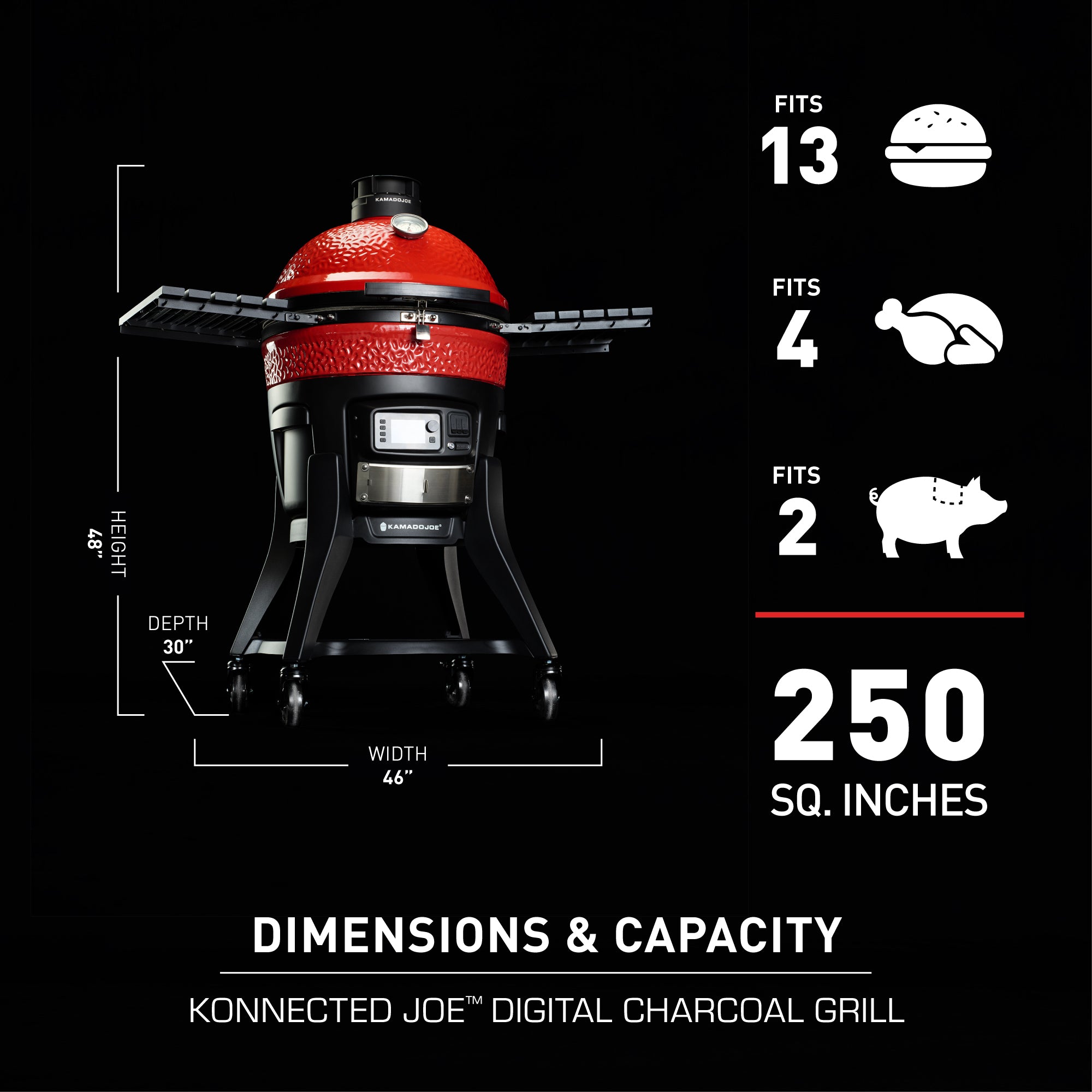 Kamado Joe Konnected Joe - Digital 18" Ceramic Charcoal Grill