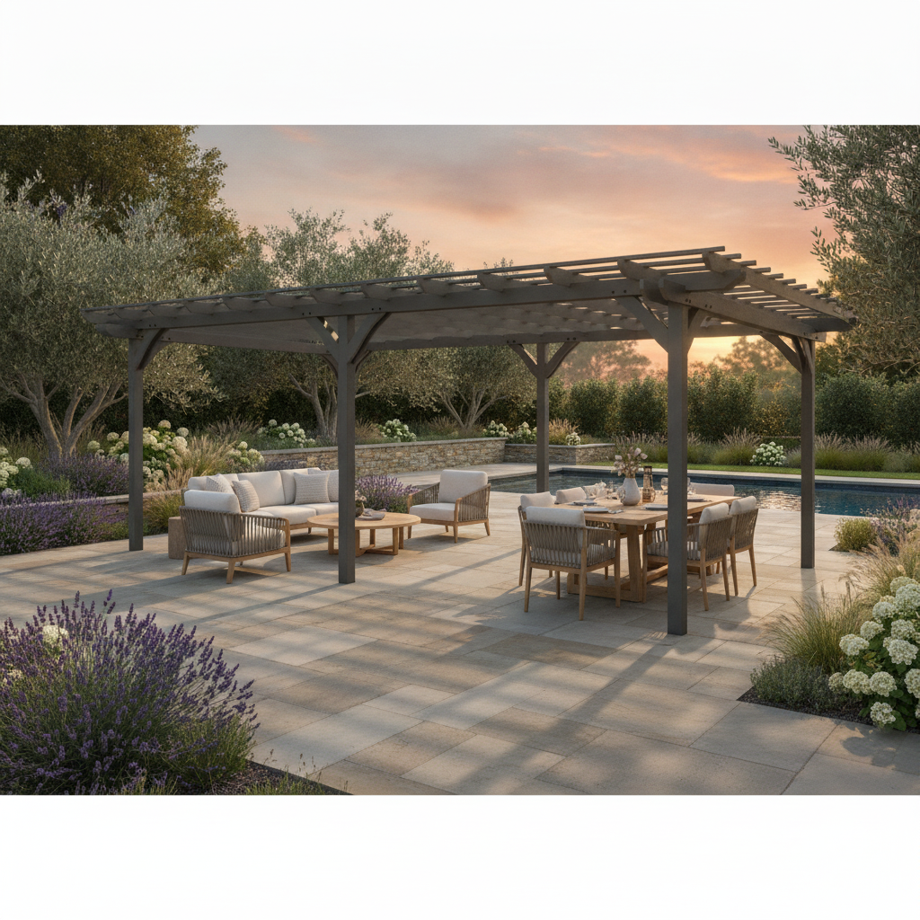 Outsunny wooden pergola — backyard beauty shot