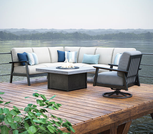 Homecrest Concrete Fire Table — Lifestyle Setting 3