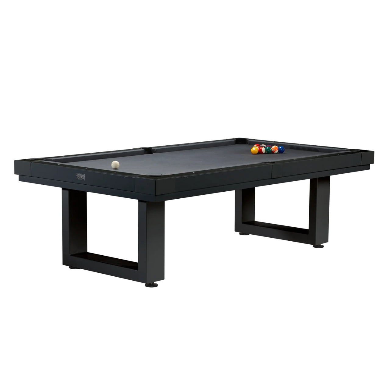American Heritage Lanai 8' Outdoor Pool Table Set — Obsidian Black