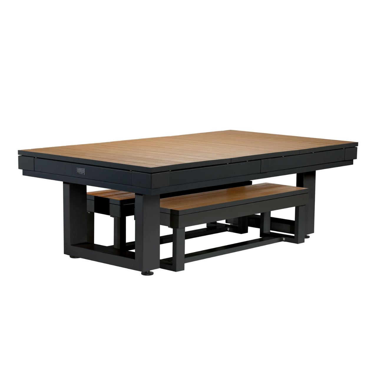 American Heritage Lanai 8' Outdoor Pool Table Set — Obsidian Black