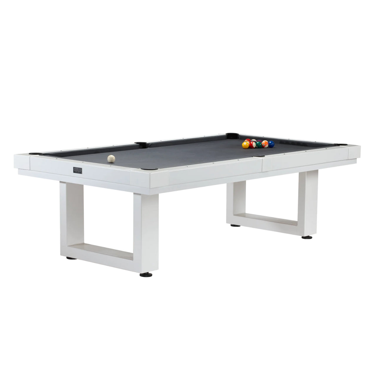 American Heritage Lanai 8' Outdoor Pool Table Set — Pearl White